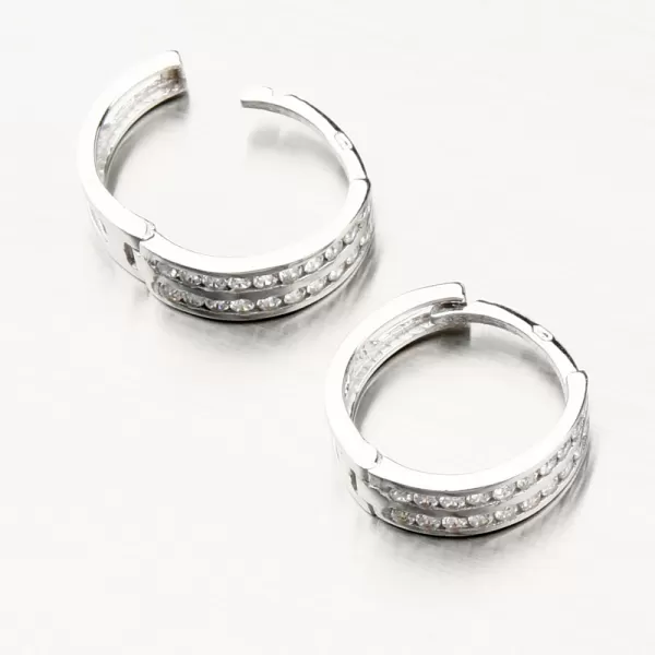 Kroužky z bílého zlata se zirkony PKL22-037