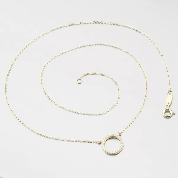 Dámský náhrdelník žluté zlato 585 zirkon DZF4369-ZL-ZIR