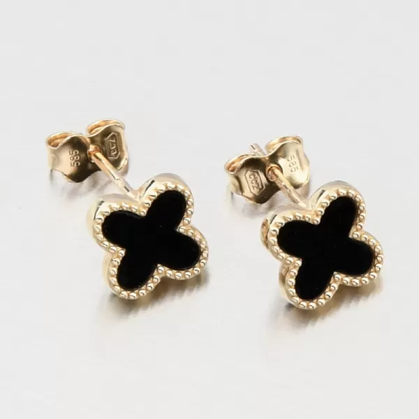 Zlaté náušnice čtyřlístky 12R-747