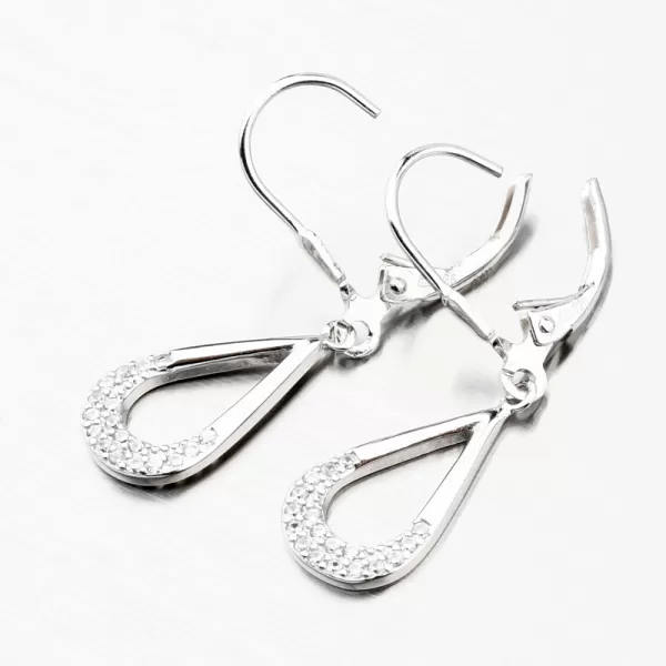 Visací stříbrné náušnice se zirkony UCST-121872