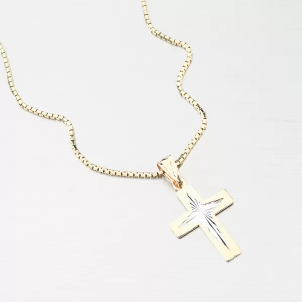 Zlatý přívěsek kříž 43-22497