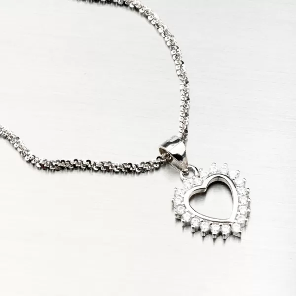 Stříbrné srdce se zirkony PKL-3125