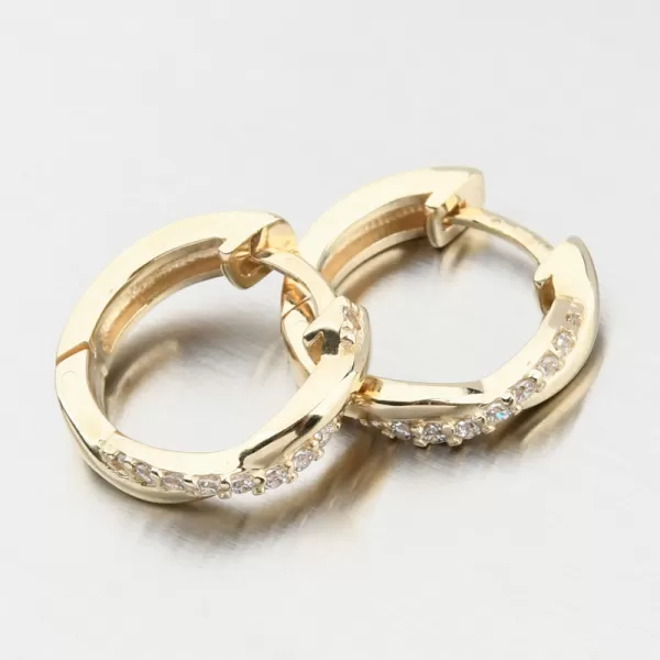 Zlaté náušnice kruhy se zirkony DZF4104-ZL-ZIR