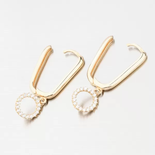 Zlaté visací náušnice se zirkony 12R-714