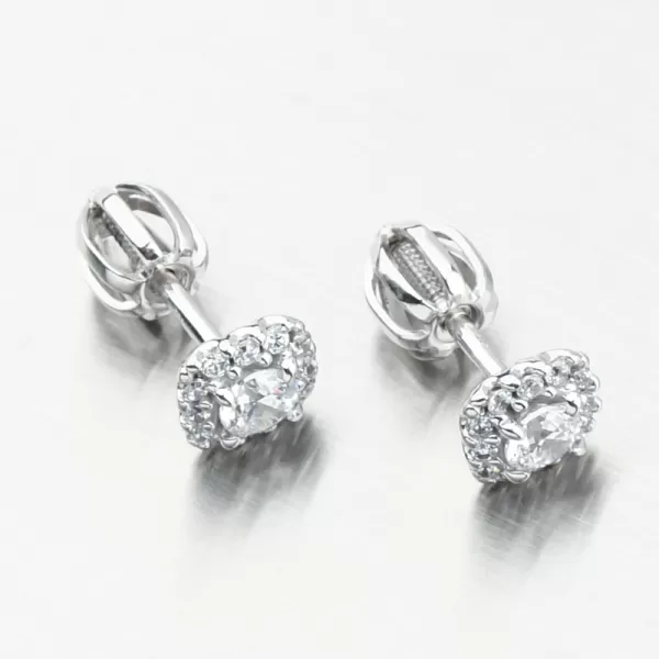 Náušnice z bílého zlata pecky se zirkony DZF5541-B-ZIR