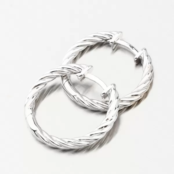 Náušnice z bílého zlata kruhy 20 mm DZF4326-B