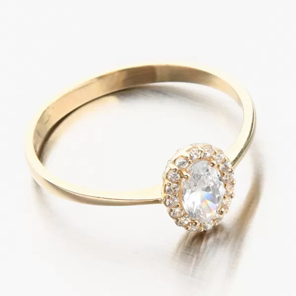 Zlatý prsten se zirkony 11R-347