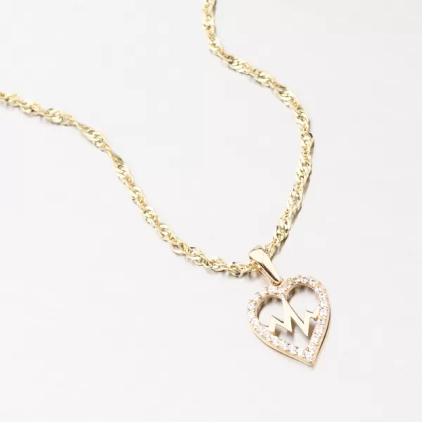 Přívěsek srdce se zirkony 43-22213