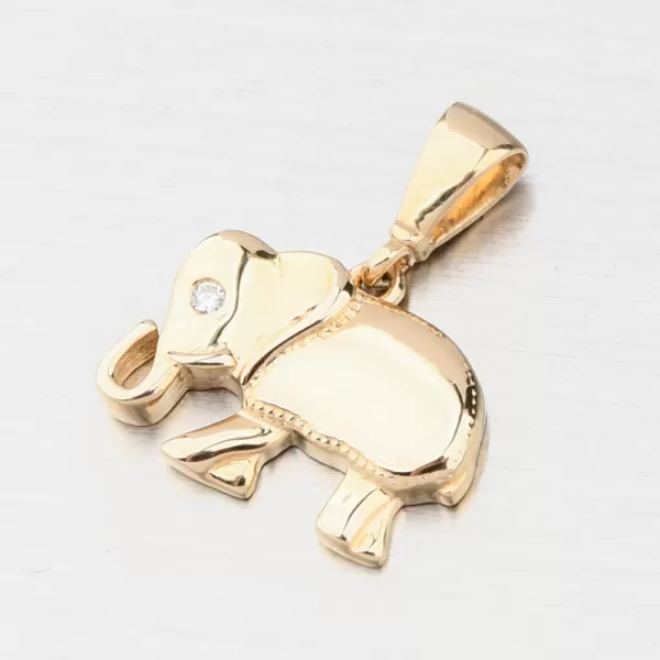 Slon se zirkonem - zlato 585 GCA13-010
