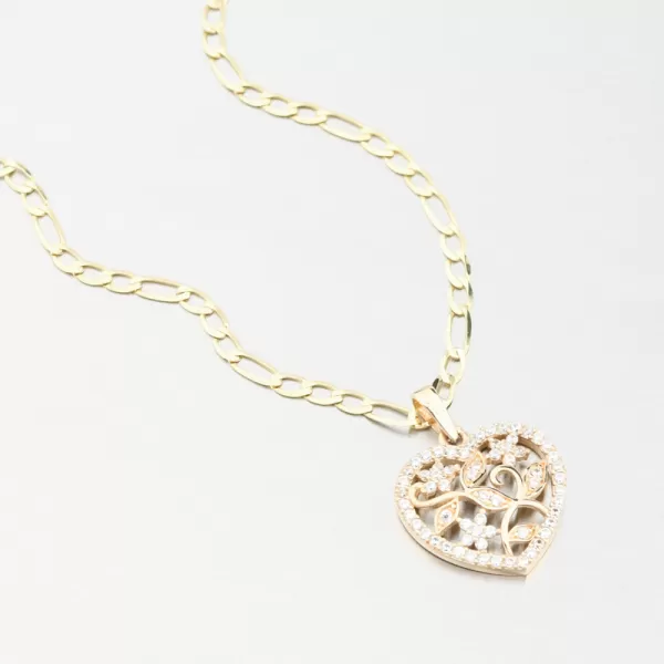 Zlatý přívěsek srdce se zirkony 43-22425