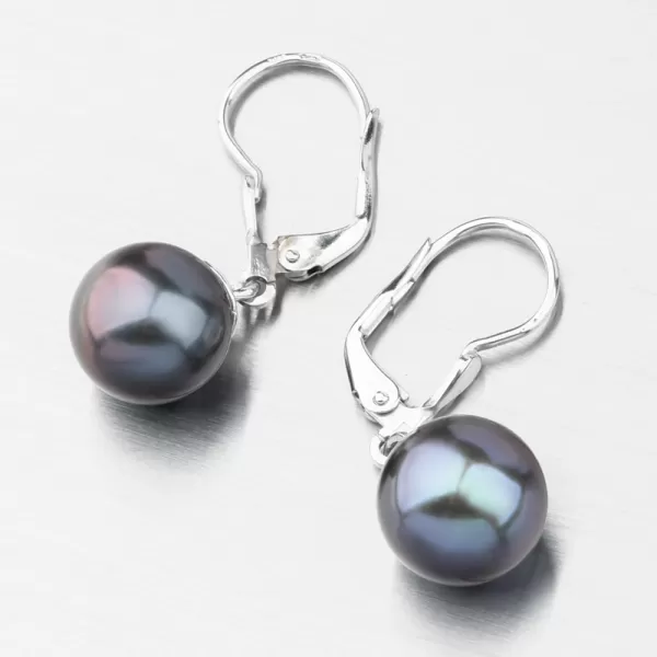 Perlové náušnice 52GZ-3019-B-Black