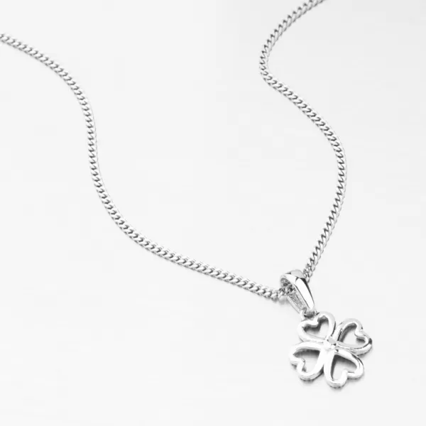 Přívěsek z bílého zlata čtyřlístek GCA13-002