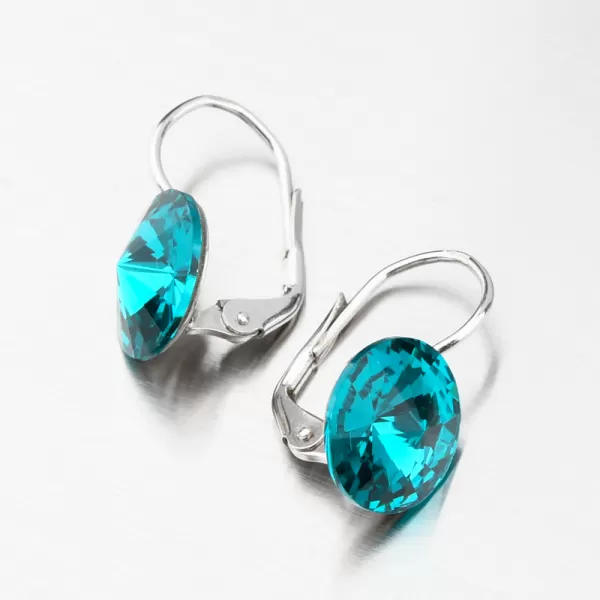 Náušnice s tmavě zeleným krystalem N325TZ-JK