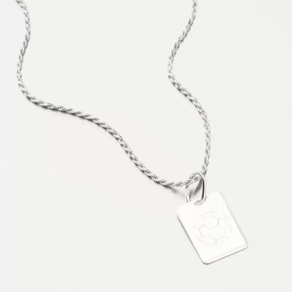 Stříbrný přívěsek destička fotbalový míč PAMŠ-130044-Ag