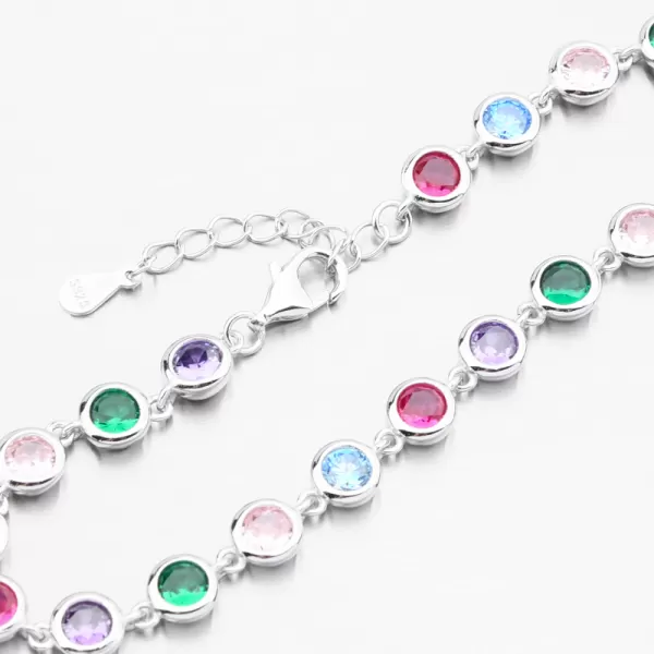 Stříbrný náramek s barevnými zirkony PKL-4037
