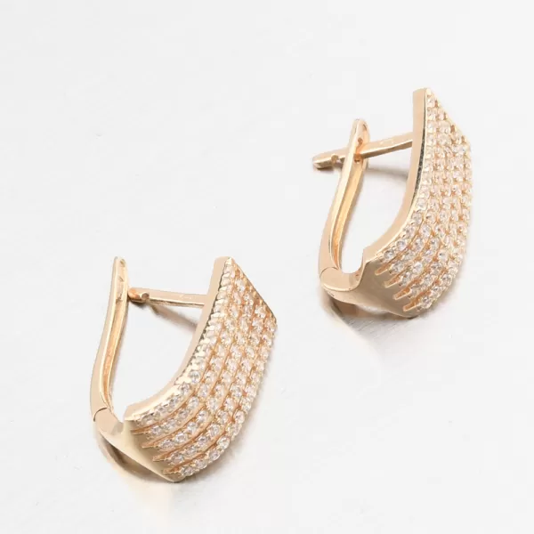 Zlaté náušnice se zirkony 163P-122457