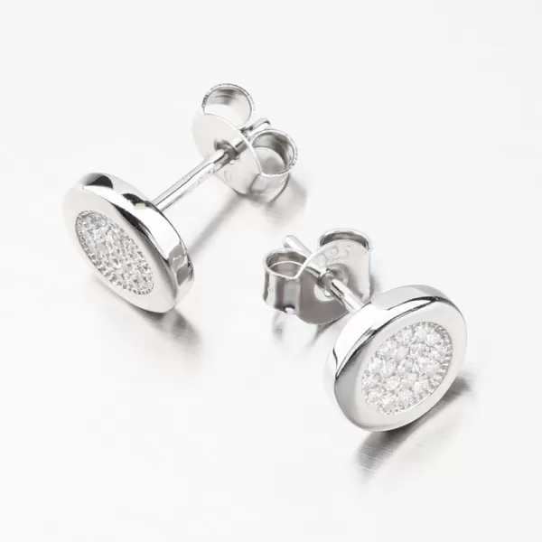 Stříbrné náušnice pecky se zirkonem UPST-121187