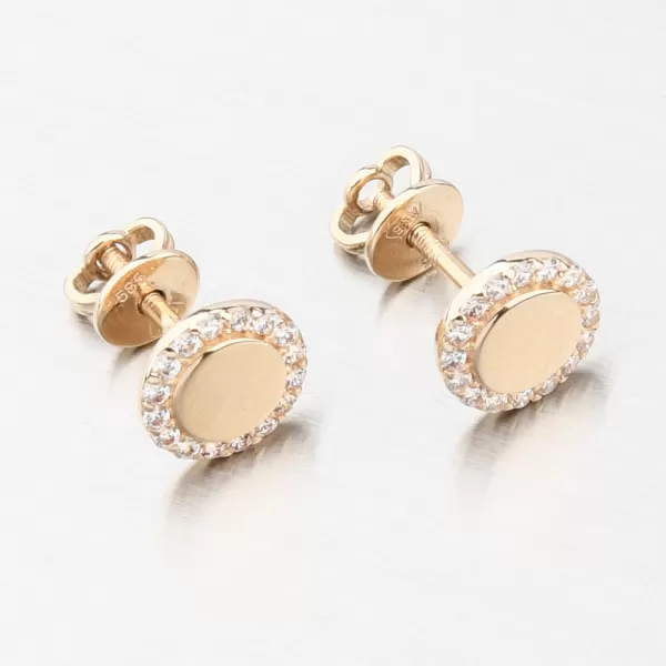 Náušnice pecky se zirkony - zlato 585 GCA12-011