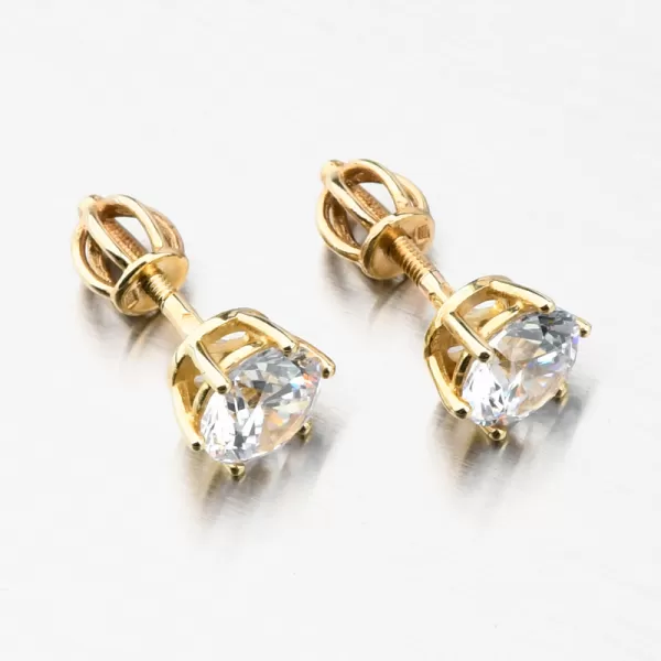 Zlaté náušnice se zirkonem 663P-120624