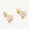 Dámské náušnice žluté zlato 585 srdce se zirkony 663P-120440