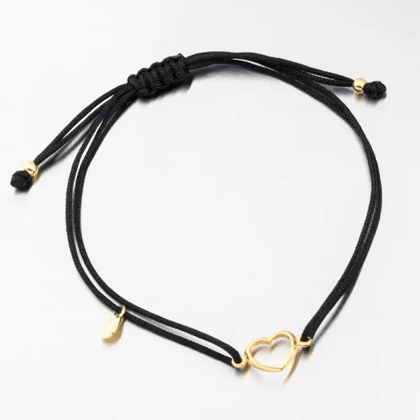 Náramek stříbro 925 provázkový se srdcem BST-14754-G