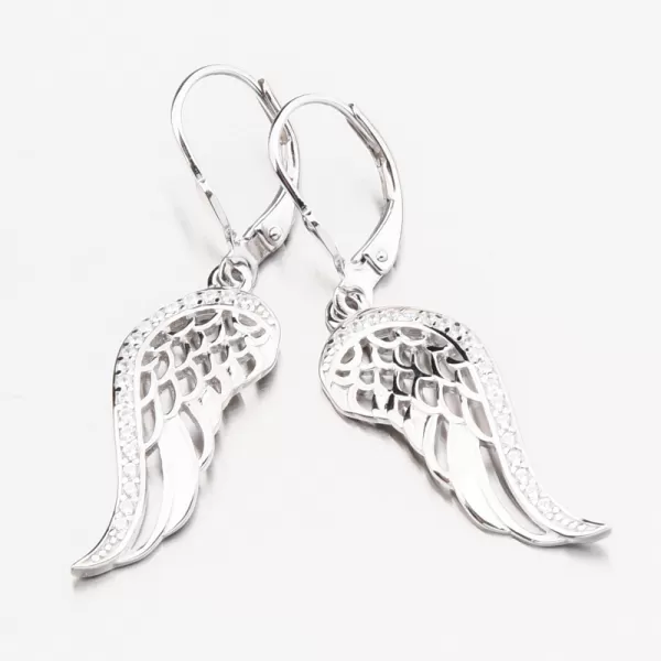 Visací stříbrné náušnice andělská křídla PKL-2280