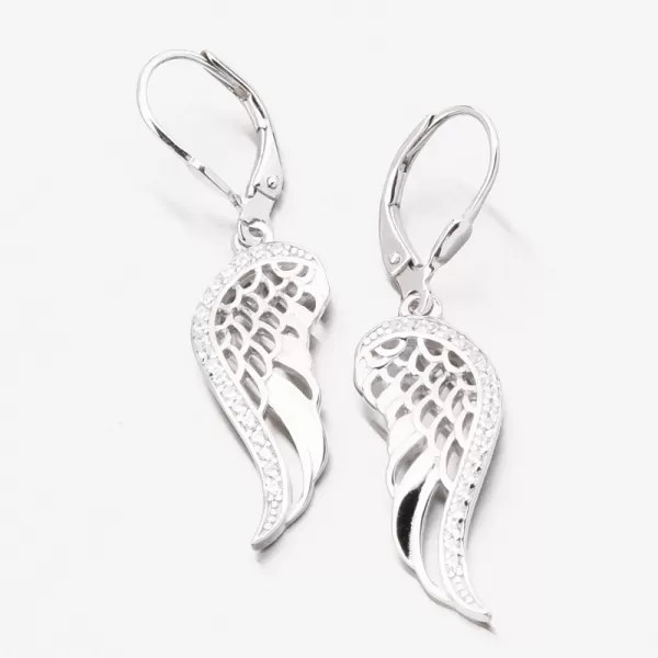 Visací stříbrné náušnice andělská křídla PKL-2280