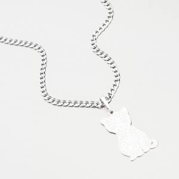 Stříbrný přívěsek kočka PAMŠ-130546-Ag