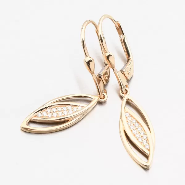 Zlaté visací náušnice se zirkony 223P-122046