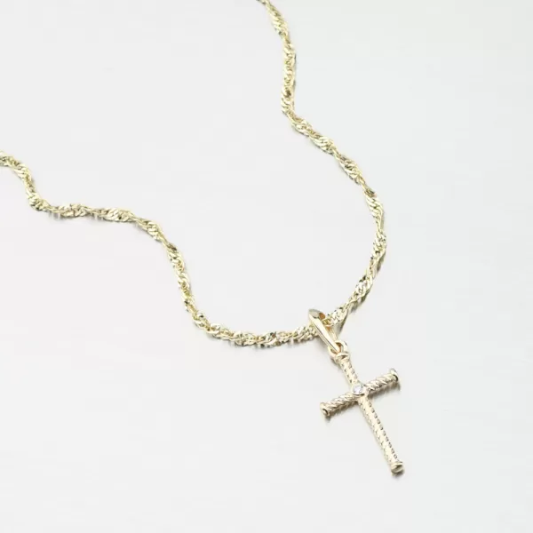 Zlatý přívěsek kříž DZF4197-ZL-ZIR