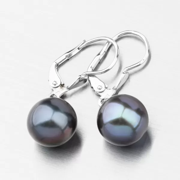 Perlové náušnice 52GZ-3019-B-Black