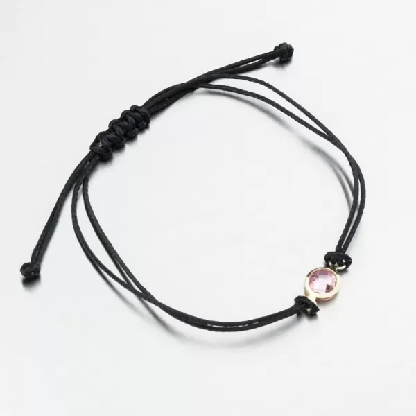 Šňůrkový náramek se zlatým přívěskem LT14-014-ZL-PINK