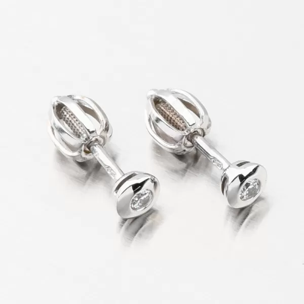 Náušnice pecky z bílého zlata se zirkonem DZF3670-B-ZIR