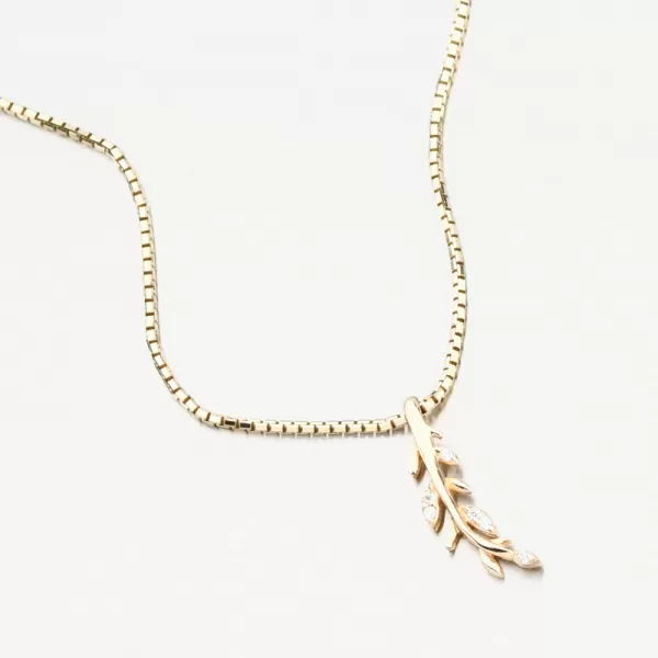 Zlatý přívěsek větvička se zirkony 13R-421