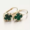 Dámské náušnice žluté zlato 585 s malachitem 12R-766