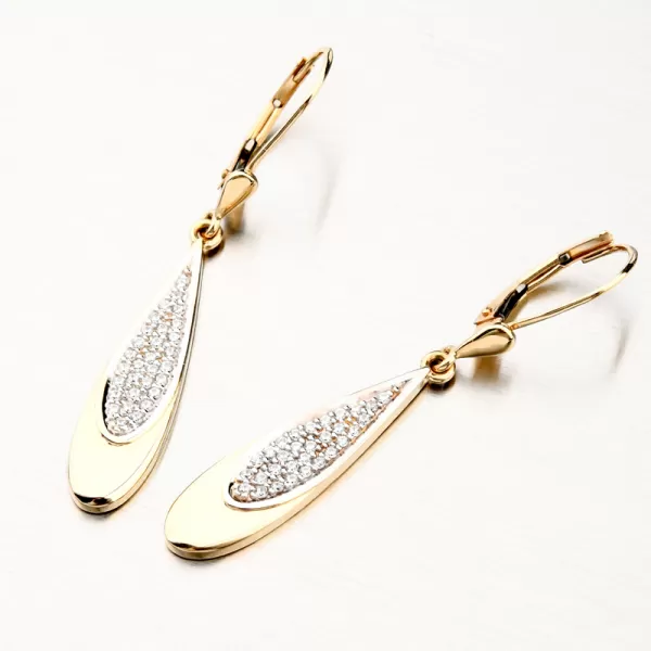 Zlaté visací náušnice se zirkony 52GZ-8052Z-KL