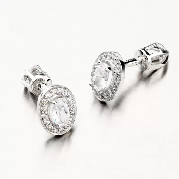 Náušnice z bílého zlata se zirkony 52GZ-8049B-ZIR-SR