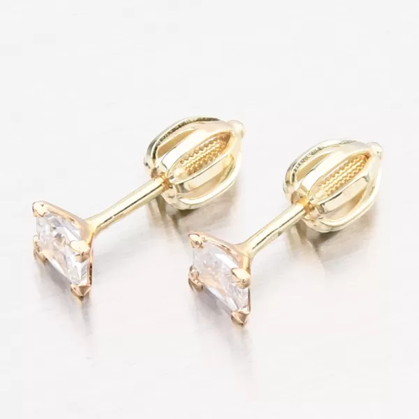 Zlaté náušnice pecky se zirkonem DZ5022ZL