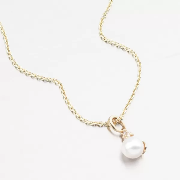 Zlatý přívěsek s perlou a se zirkony 53GZ-2235-ZL