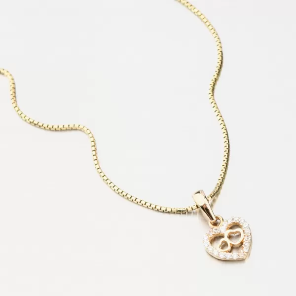 Zlatý přívěsek srdce se zirkony GCA13-017
