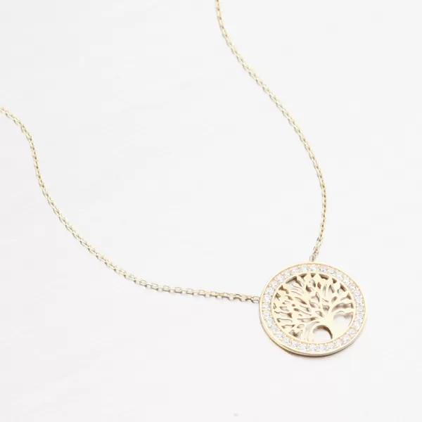 Zlatý náhrdelník strom života se zirkony 55GZ-5021-ZL