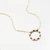 Dámský náhrdelník žluté zlato 585 zirkon 144P-151705-Black