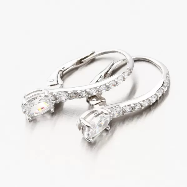 Náušnice z bílého zlata 585/1000 se zirkony 668P-120414