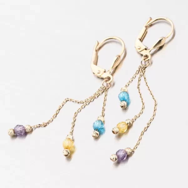 Visací náušnice s barevnými zirkony PKL12-037