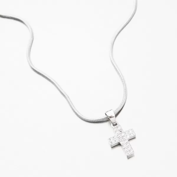 Stříbrný kříž se zirkony HST-13287