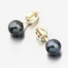 Zlaté náušnice pecky s perlou 52GZ-3006-ZL-SR-Black