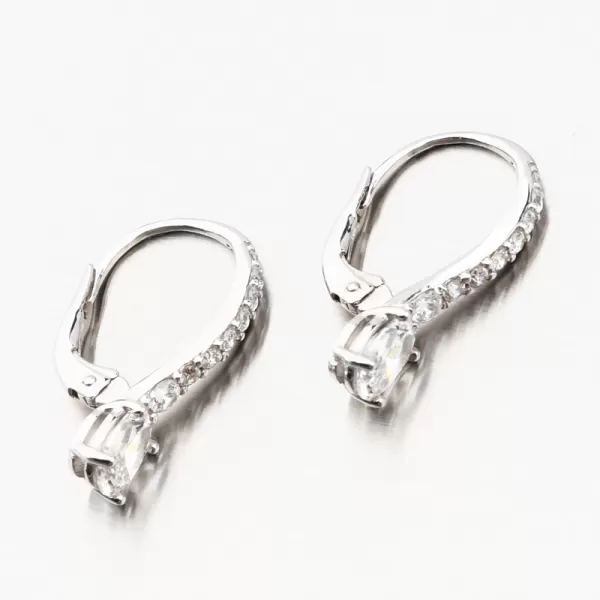 Náušnice z bílého zlata 585/1000 se zirkony 668P-120414