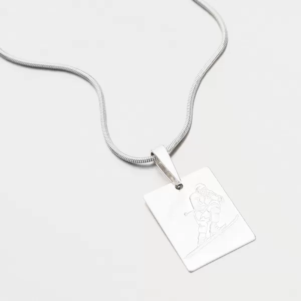 Stříbrný přívěsek lyžování PAMŠ-130766-Ag