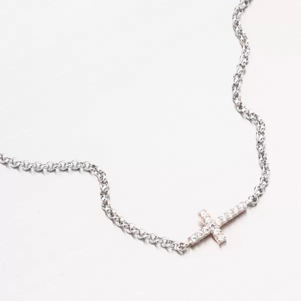 Zlatý náramek s křížkem DZF5832-BCV-ZIR