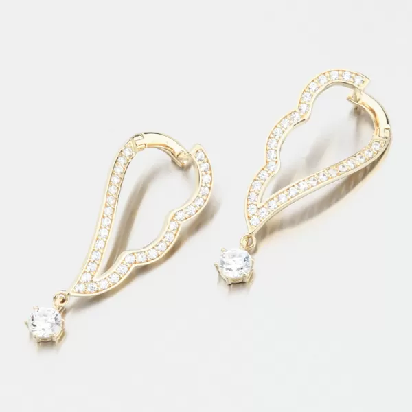 Dámské náušnice žluté zlato 585 visací se zirkony 663P-120471-ZL